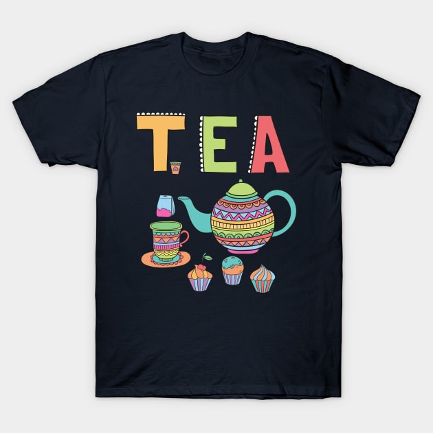 Bohemian Tea Set T-Shirt by letnothingstopyou